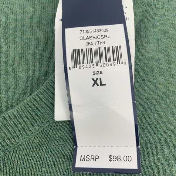 Men's Polo Ralph Lauren V-Neck Sweater Green Heather XL 100% Pima Cotton NWT - Picture 6 of 10